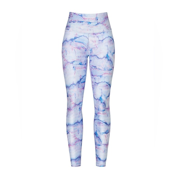 Terez Hi-Shine Blue Marble Leggings - Picture 2 of 11